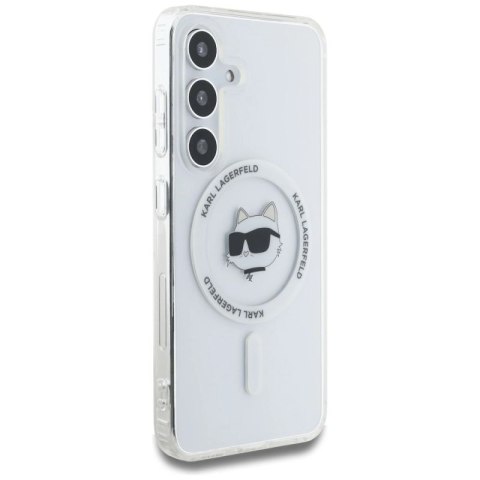 Etui Karl Lagerfeld Button Choupette Head Printed Logo MagSafe Samsung Galaxy S25 Plus biały Karl Lagerfeld