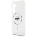 Etui Karl Lagerfeld Button Choupette Head Printed Logo MagSafe Samsung Galaxy S25 Plus biały Karl Lagerfeld
