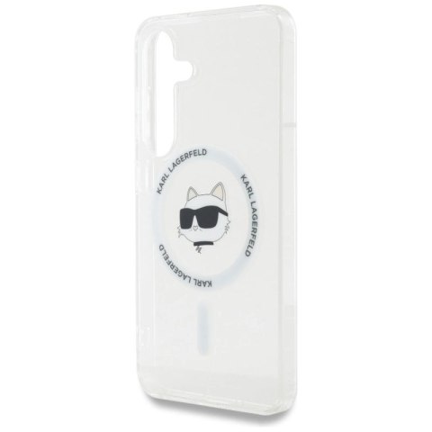 Etui Karl Lagerfeld Button Choupette Head Printed Logo MagSafe Samsung Galaxy S25 Plus biały Karl Lagerfeld