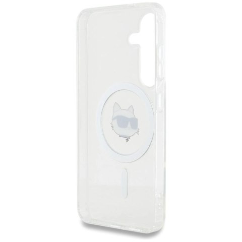 Etui Karl Lagerfeld Button Choupette Head Printed Logo MagSafe Samsung Galaxy S25 Plus biały Karl Lagerfeld