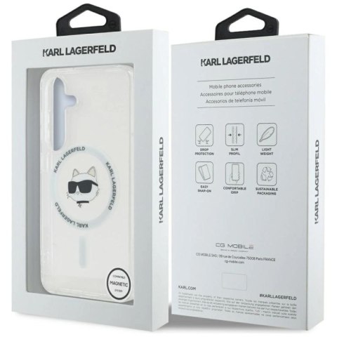 Etui Karl Lagerfeld Button Choupette Head Printed Logo MagSafe Samsung Galaxy S25 Plus biały Karl Lagerfeld
