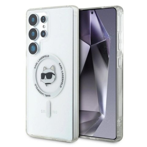 Etui Karl Lagerfeld Button Choupette Head Printed Logo MagSafe Samsung Galaxy S25 Ultra biały Karl Lagerfeld