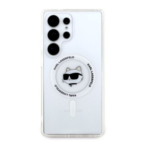 Etui Karl Lagerfeld Button Choupette Head Printed Logo MagSafe Samsung Galaxy S25 Ultra biały Karl Lagerfeld