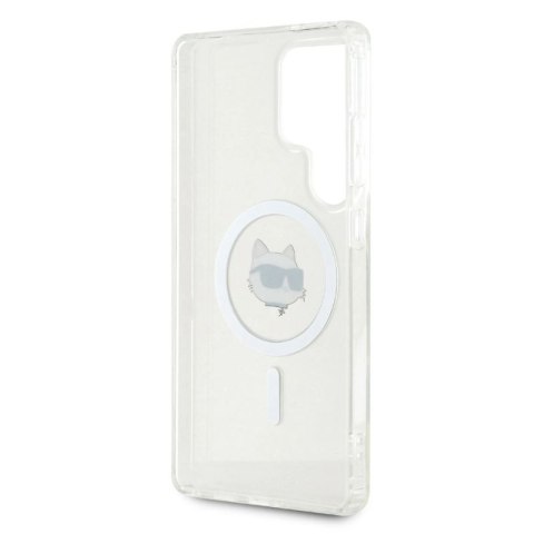 Etui Karl Lagerfeld Button Choupette Head Printed Logo MagSafe Samsung Galaxy S25 Ultra biały Karl Lagerfeld