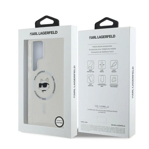 Etui Karl Lagerfeld Button Choupette Head Printed Logo MagSafe Samsung Galaxy S25 Ultra biały Karl Lagerfeld
