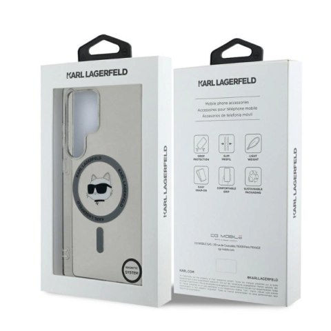 Etui Karl Lagerfeld Button Choupette Head Printed Logo MagSafe Samsung Galaxy S25 Ultra czarny Karl Lagerfeld