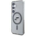 Etui Karl Lagerfeld Button Karl & Choupette Heads Printed Logo MagSafe Samsung Galaxy S25 Plus czarny Karl Lagerfeld