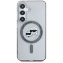Etui Karl Lagerfeld Button Karl & Choupette Heads Printed Logo MagSafe Samsung Galaxy S25 czarny Karl Lagerfeld