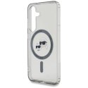 Etui Karl Lagerfeld Button Karl & Choupette Heads Printed Logo MagSafe Samsung Galaxy S25 czarny Karl Lagerfeld
