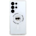 Etui Karl Lagerfeld Button Karl Head Printed Logo MagSafe Samsung Galaxy S25 Ultra biały Karl Lagerfeld