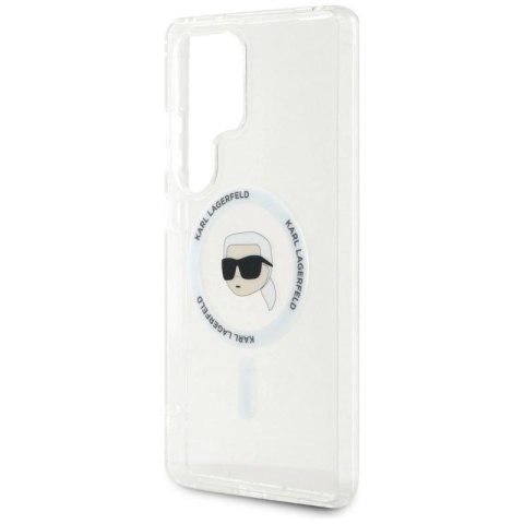 Etui Karl Lagerfeld Button Karl Head Printed Logo MagSafe Samsung Galaxy S25 Ultra biały Karl Lagerfeld