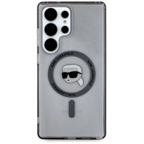 Etui Karl Lagerfeld Button Karl Head Printed Logo MagSafe Samsung Galaxy S25 Ultra czarny Karl Lagerfeld