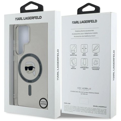 Etui Karl Lagerfeld Button Karl Head Printed Logo MagSafe Samsung Galaxy S25 Ultra czarny Karl Lagerfeld