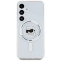Etui Karl Lagerfeld Button Karl Head Printed Logo MagSafe Samsung Galaxy S25 biały Karl Lagerfeld