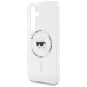Etui Karl Lagerfeld Button Karl Head Printed Logo MagSafe Samsung Galaxy S25 biały Karl Lagerfeld
