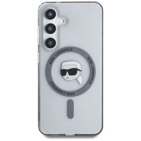 Etui Karl Lagerfeld Button Karl Head Printed Logo MagSafe Samsung Galaxy S25 czarny Karl Lagerfeld