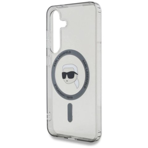 Etui Karl Lagerfeld Button Karl Head Printed Logo MagSafe Samsung Galaxy S25 czarny Karl Lagerfeld