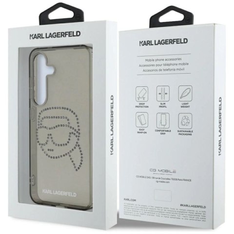 Etui Karl Lagerfeld Rhinestones Karl Head Logo Samsung Galaxy S25 czarny Karl Lagerfeld