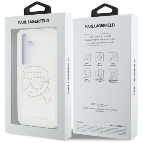 Etui Karl Lagerfeld Rhinestones Karl Head Logo Samsung Galaxy S25 przezroczysty Karl Lagerfeld
