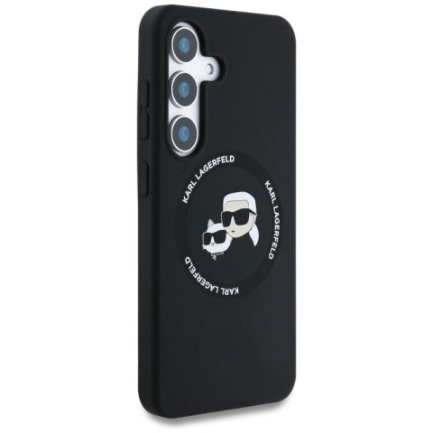 Etui Karl Lagerfeld Silicone Double Heads And Circle MagSafe Samsung Galaxy S25 Plus czarny Karl Lagerfeld