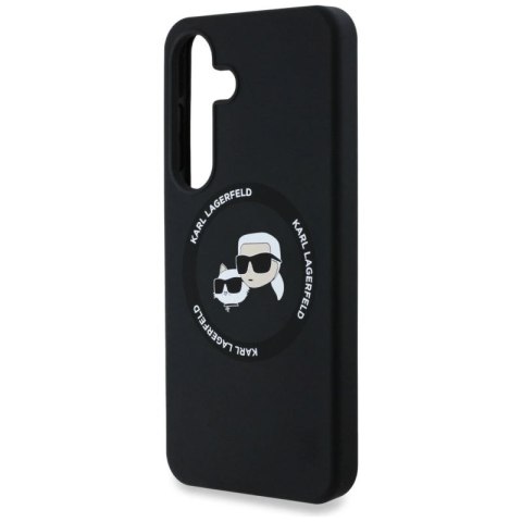 Etui Karl Lagerfeld Silicone Double Heads And Circle MagSafe Samsung Galaxy S25 Plus czarny Karl Lagerfeld