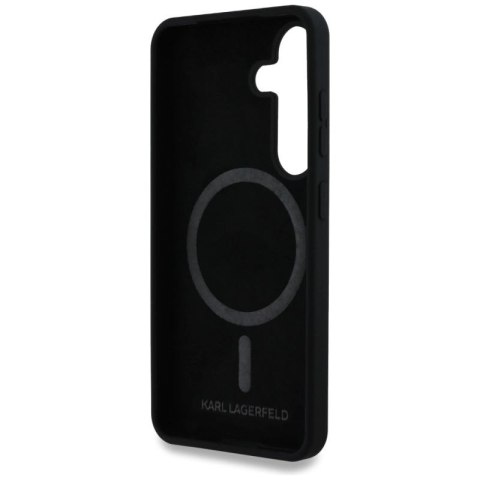 Etui Karl Lagerfeld Silicone Double Heads And Circle MagSafe Samsung Galaxy S25 Plus czarny Karl Lagerfeld