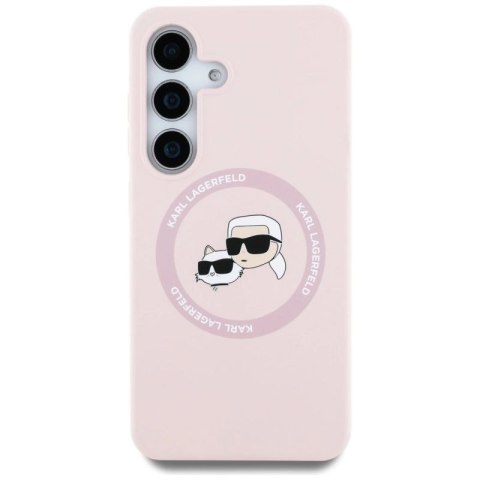 Etui Karl Lagerfeld Silicone Double Heads And Circle MagSafe Samsung Galaxy S25 Plus różowy Karl Lagerfeld