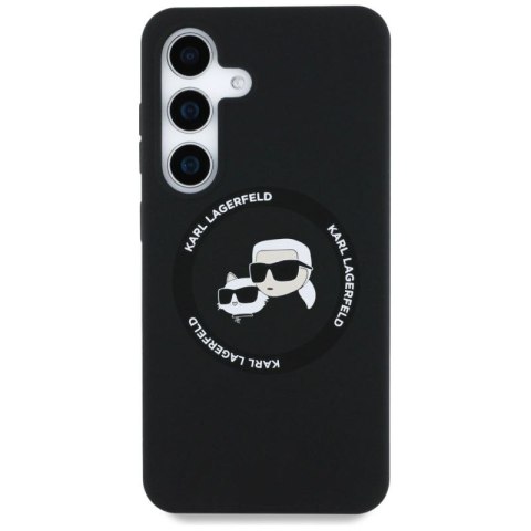Etui Karl Lagerfeld Silicone Double Heads And Circle MagSafe Samsung Galaxy S25 czarny Karl Lagerfeld