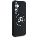 Etui Karl Lagerfeld Silicone Double Heads And Circle MagSafe Samsung Galaxy S25 czarny Karl Lagerfeld