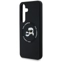 Etui Karl Lagerfeld Silicone Double Heads And Circle MagSafe Samsung Galaxy S25 czarny Karl Lagerfeld