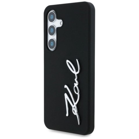 Etui Karl Lagerfeld Silicone Metal Signature Logo Samsung Galaxy S25 czarny Karl Lagerfeld