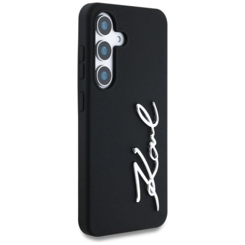 Etui Karl Lagerfeld Silicone Metal Signature Logo Samsung Galaxy S25 czarny Karl Lagerfeld