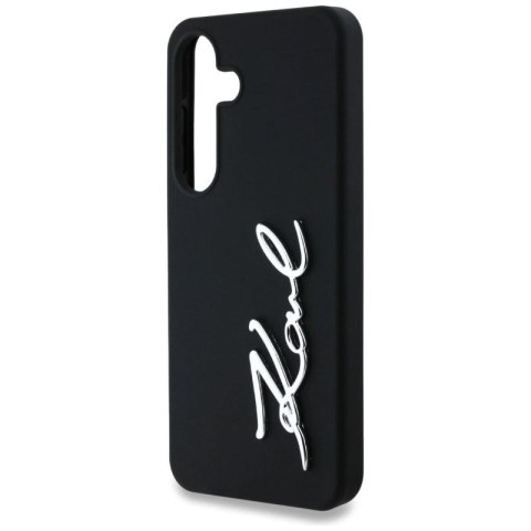 Etui Karl Lagerfeld Silicone Metal Signature Logo Samsung Galaxy S25 czarny Karl Lagerfeld