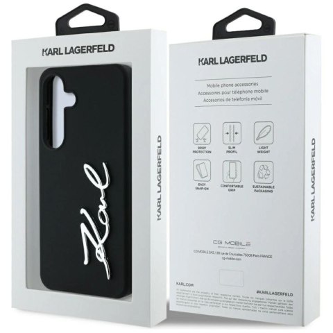 Etui Karl Lagerfeld Silicone Metal Signature Logo Samsung Galaxy S25 czarny Karl Lagerfeld