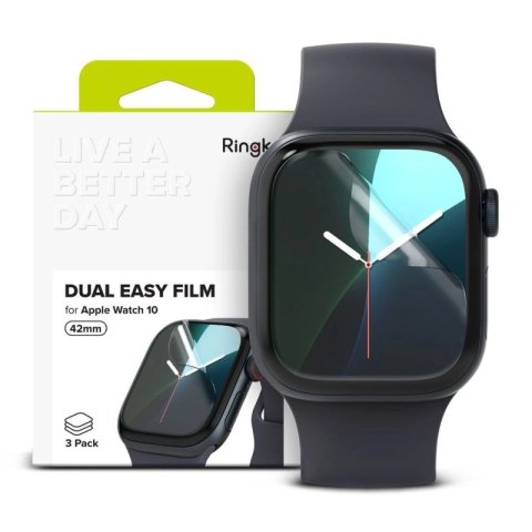 Folia ochronna Ringke Dual Easy 3-pack na Apple Watch 10 42 mm Ringke