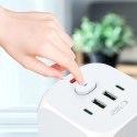 Listwa zasilająca Tech-Protect PCL3x4, 2x USB-A, 2x USB-C, 3x AC Typ Schuko - biała Tech-Protect
