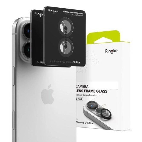 Ochronne nakładki Ringke Camera Frame Protector 2-pack na iPhone 16 / 16 Plus - czarny Ringke