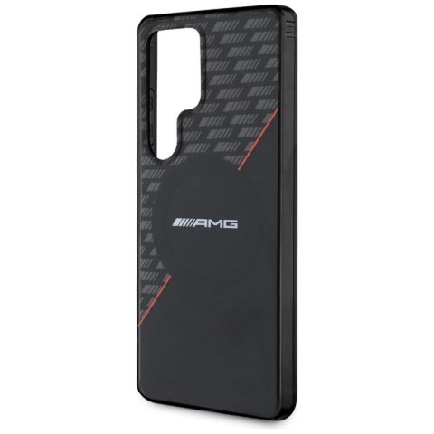 Etui AMG Double Layer Rhombs MagSafe na Samsung Galaxy S25 Ultra - czarno-czerwone Mercedes
