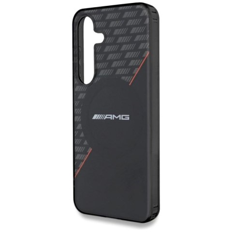 Etui AMG Double Layer Rhombs MagSafe na Samsung Galaxy S25+ - czarno-czerwone Mercedes