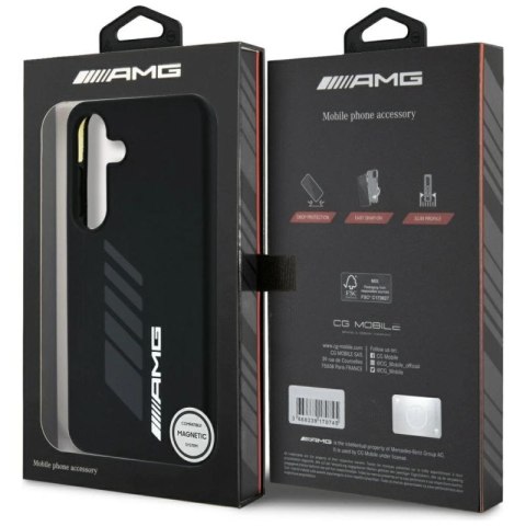 Etui AMG Oversize Rhombs MagSafe na Samsung Galaxy S25 - czarne Mercedes