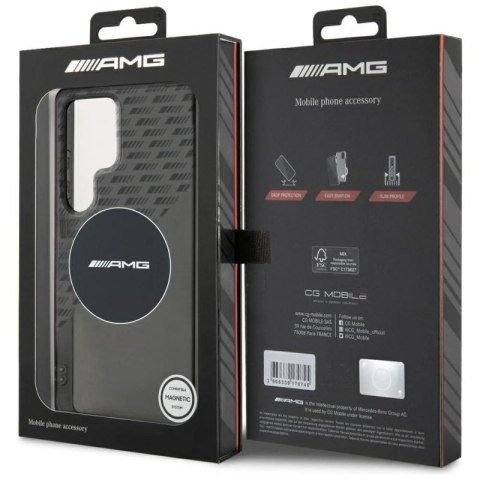 Etui AMG Transparent Rhombs MagSafe na Samsung Galaxy S25 Ultra - czarne Mercedes