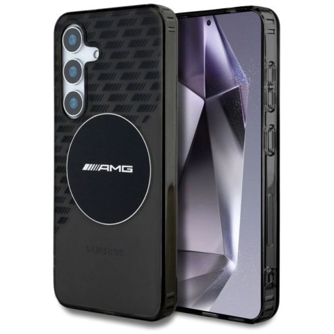Etui AMG Transparent Rhombs MagSafe na Samsung Galaxy S25 - czarne Mercedes