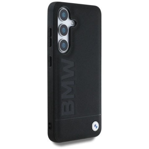 Etui BMW Leather Big Wordmark na Samsung Galaxy S25 - czarne BMW