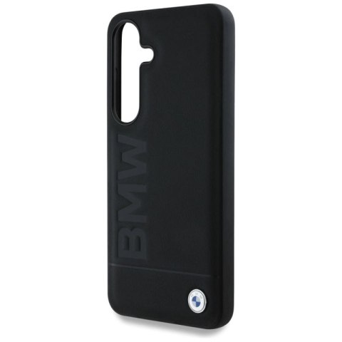 Etui BMW Leather Big Wordmark na Samsung Galaxy S25 - czarne BMW