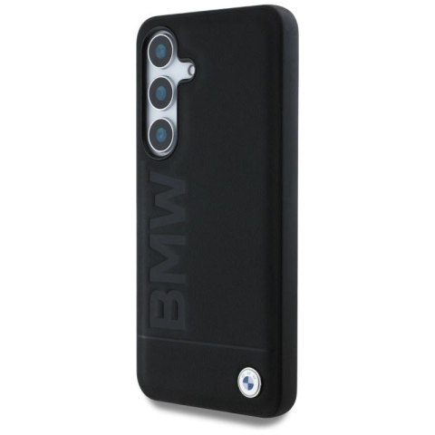 Etui BMW Leather Big Wordmark na Samsung Galaxy S25+ - czarne BMW