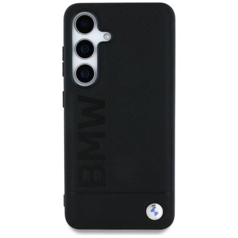 Etui BMW Leather Big Wordmark na Samsung Galaxy S25+ - czarne BMW