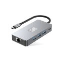 Adapter Tech-Protect HB05 HUB 9w1 USB-C + USB2.0 + USB3.0 + HDMI 4K 60HZ + SD / TF + PD100W + RJ45 - szary Tech-Protect