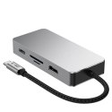 Adapter Tech-Protect HB05 HUB 9w1 USB-C + USB2.0 + USB3.0 + HDMI 4K 60HZ + SD / TF + PD100W + RJ45 - szary Tech-Protect
