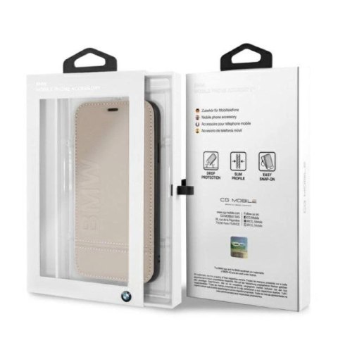 Etui BMW Logo Imprint na iPhone Xr - beżowe BMW