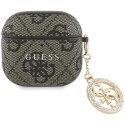 Etui Guess 4G Strass Charm na AirPods 4 - brązowe Guess